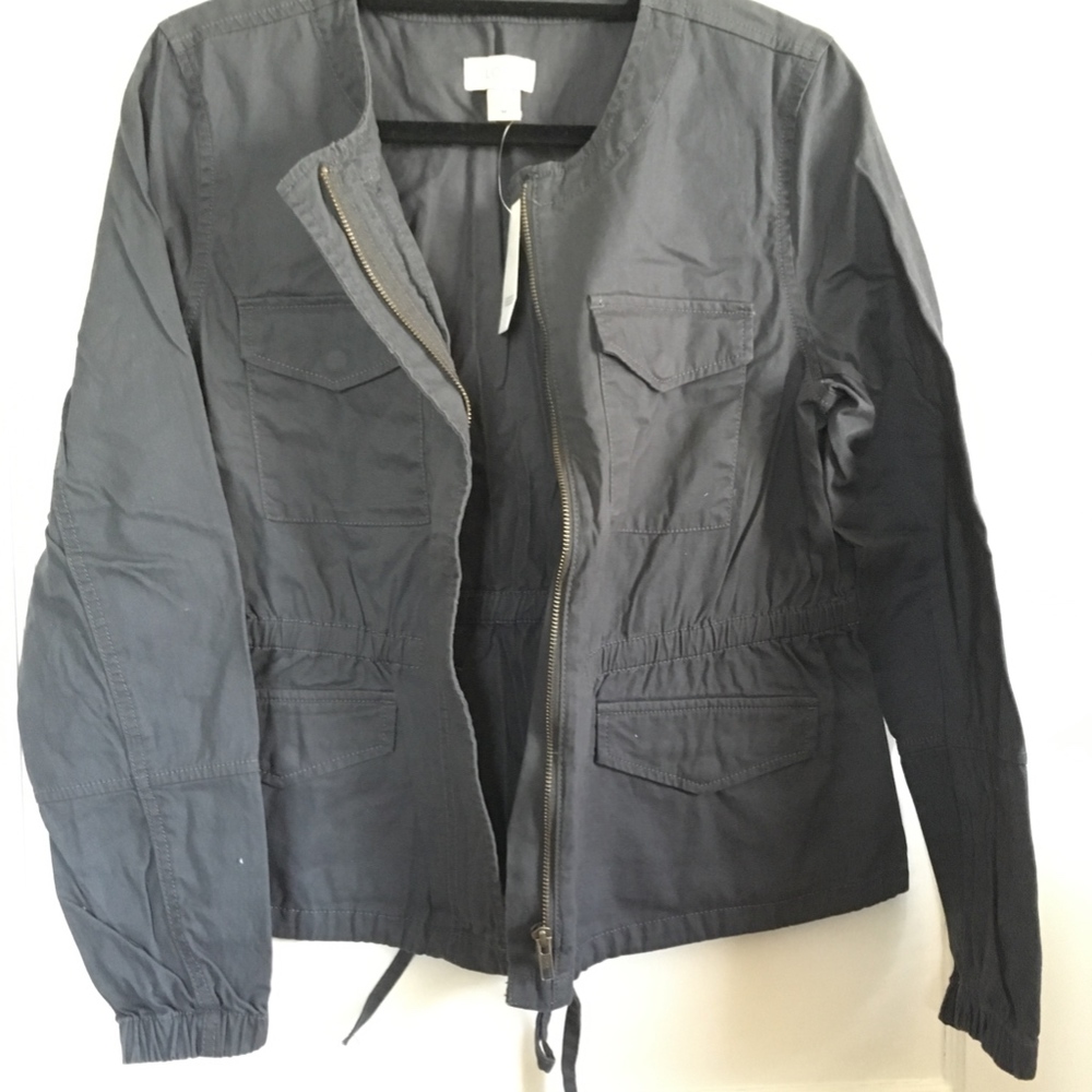 NWT LOFT Utility Jacket, Navy - Picture 4 of 5